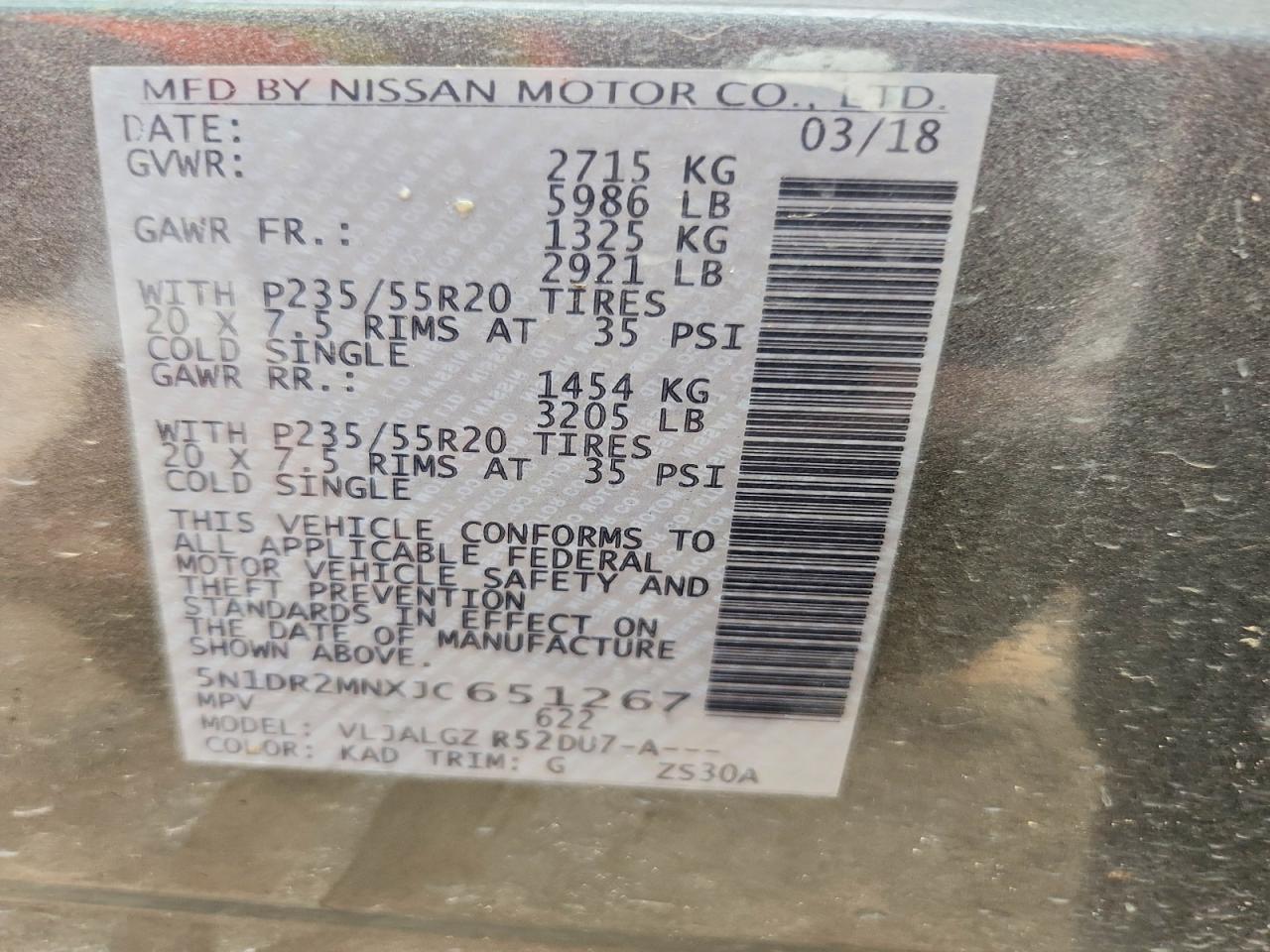 2018 NISSAN PATHFINDER