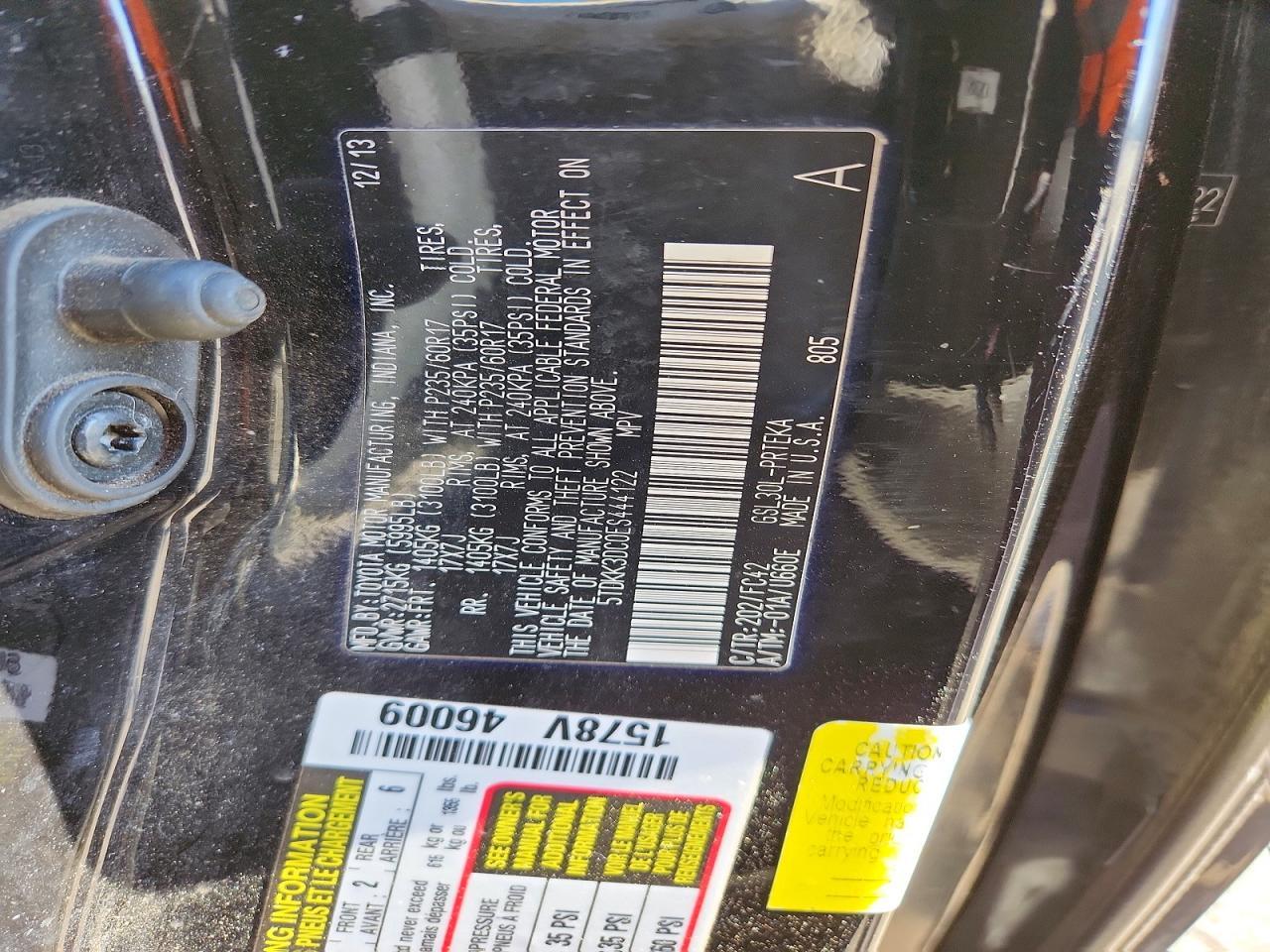 2014 TOYOTA SIENNA