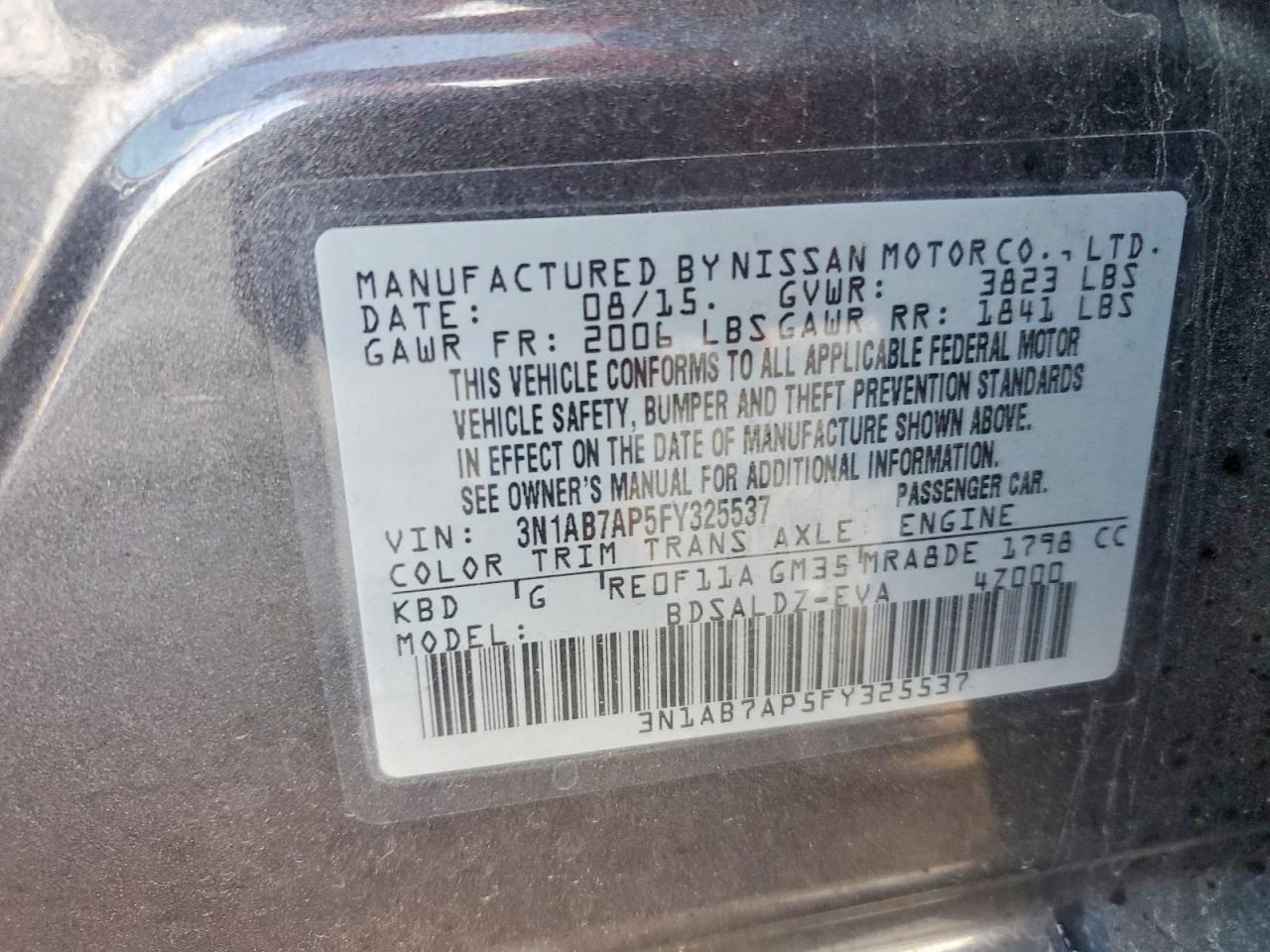 2015 NISSAN SENTRA