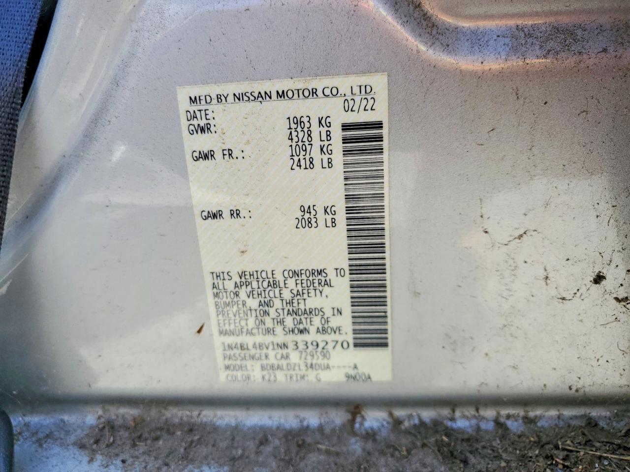 2022 NISSAN ALTIMA