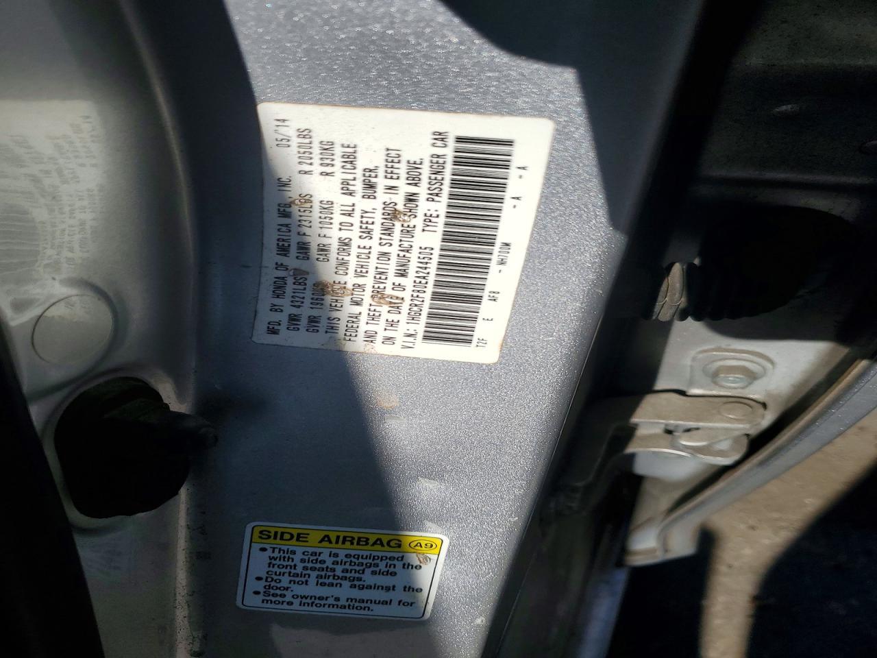2014 HONDA ACCORD
