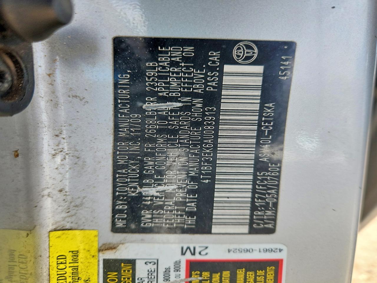 2010 TOYOTA CAMRY
