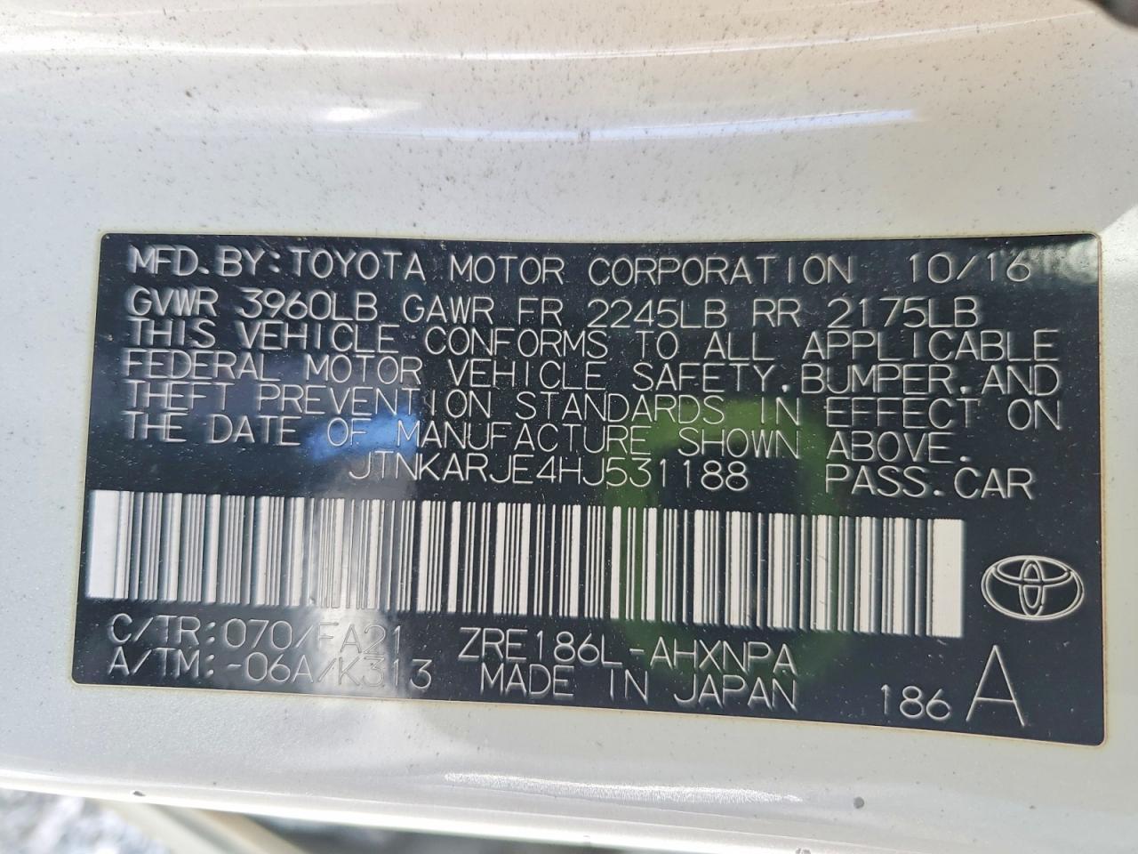 2017 TOYOTA COROLLA