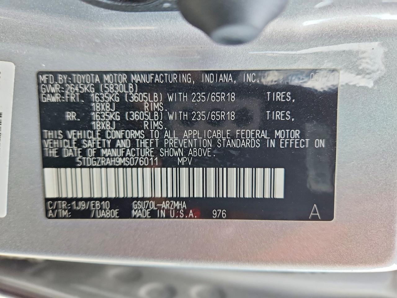 2021 TOYOTA HIGHLANDER