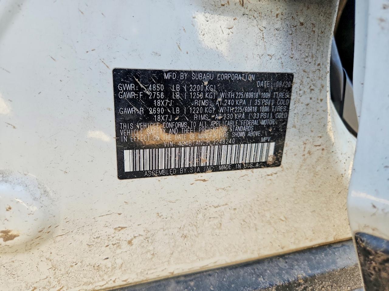 2020 SUBARU Outback