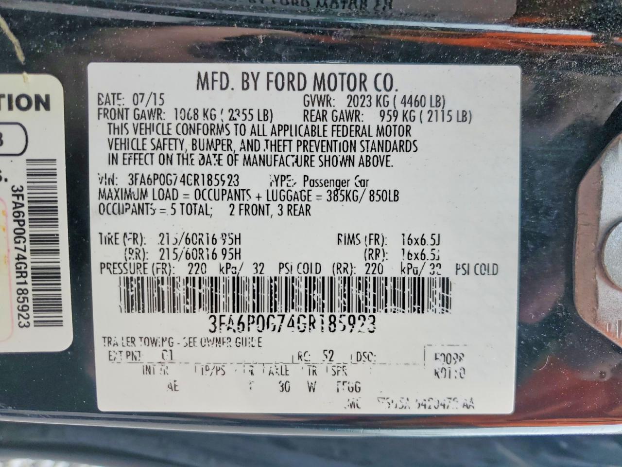 2016 FORD FUSION