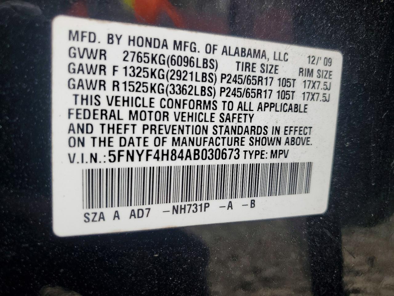 2010 HONDA PILOT