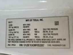2021 TESLA MODEL 3