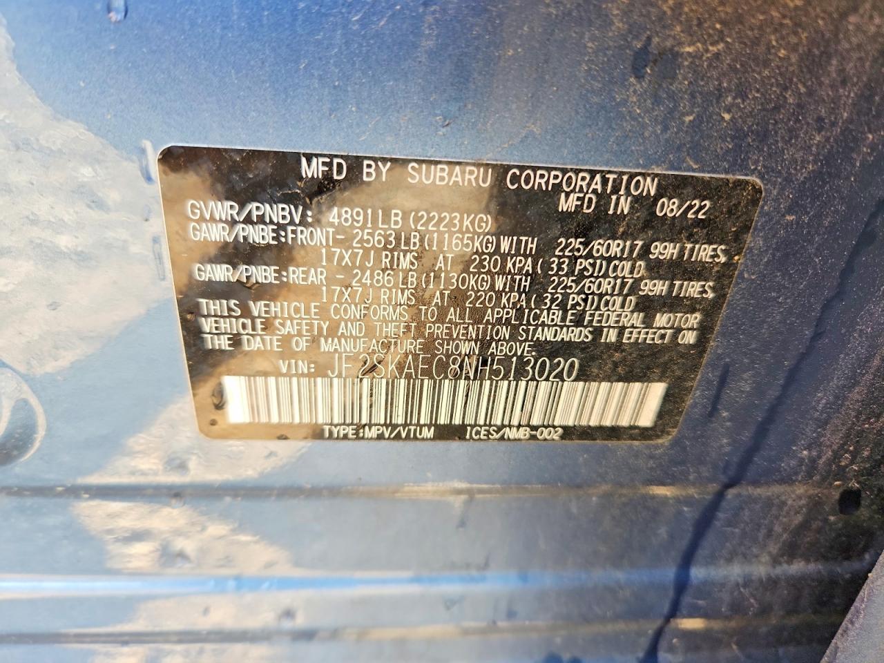 2022 SUBARU FORESTER