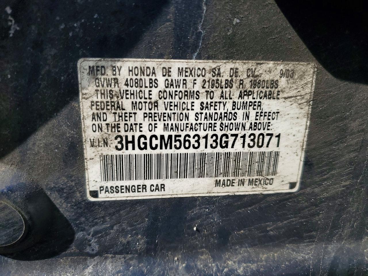 2003 HONDA ACCORD
