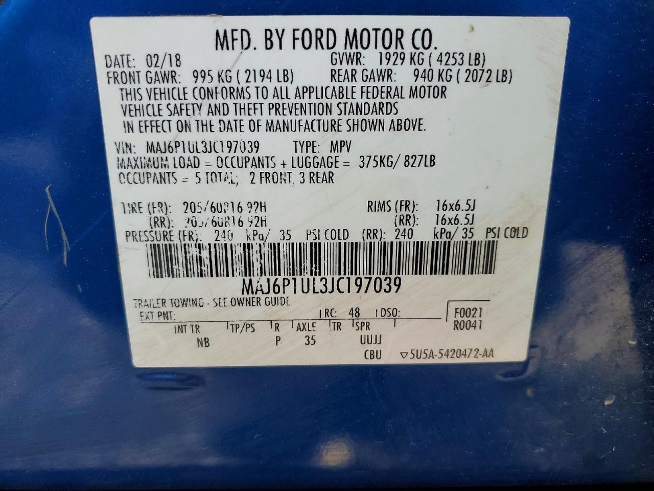 2018 FORD EcoSport