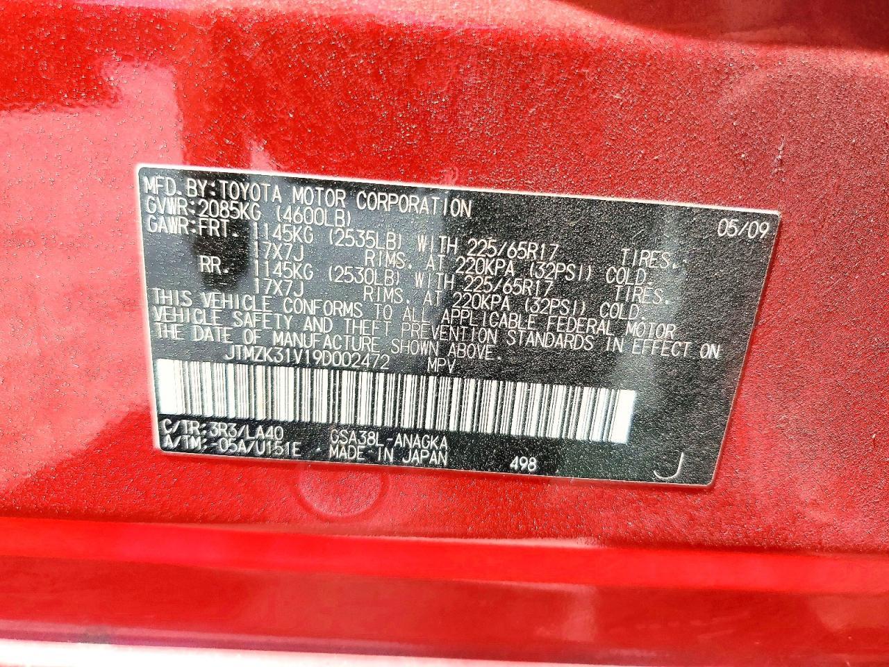 2009 TOYOTA RAV4
