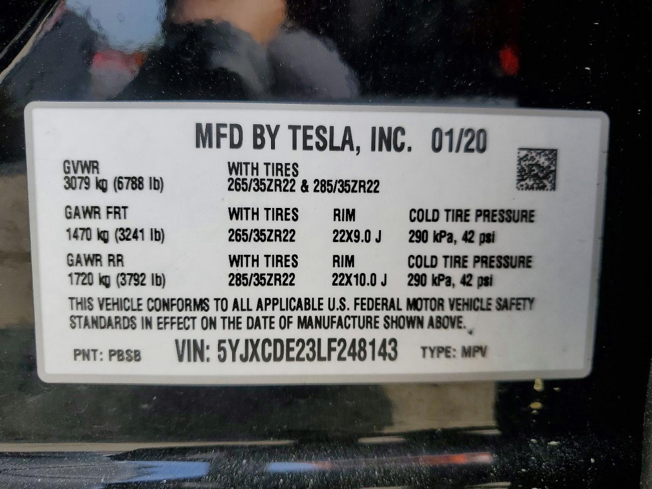 2020 TESLA MODEL X