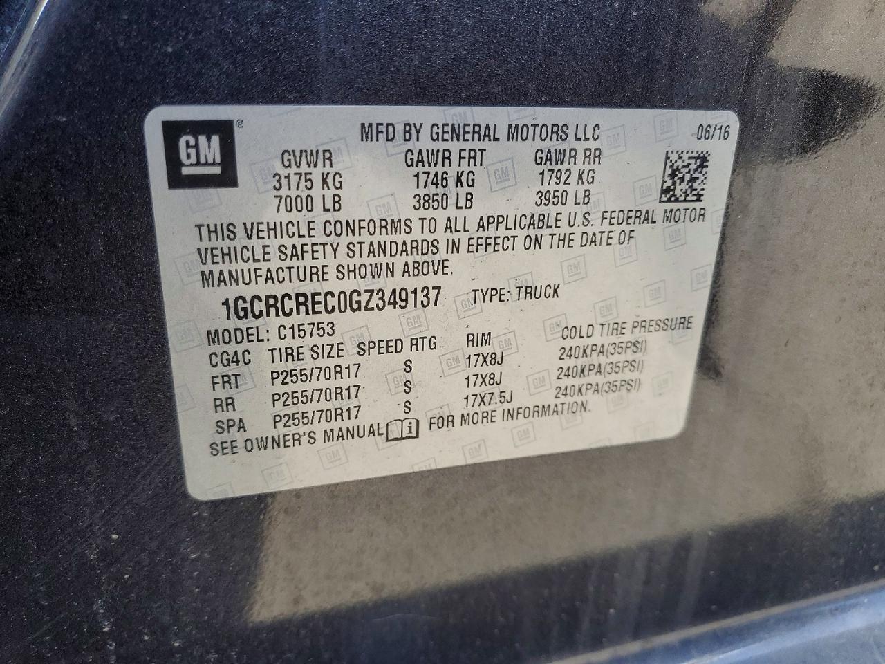 2016 CHEVROLET C/K 1500