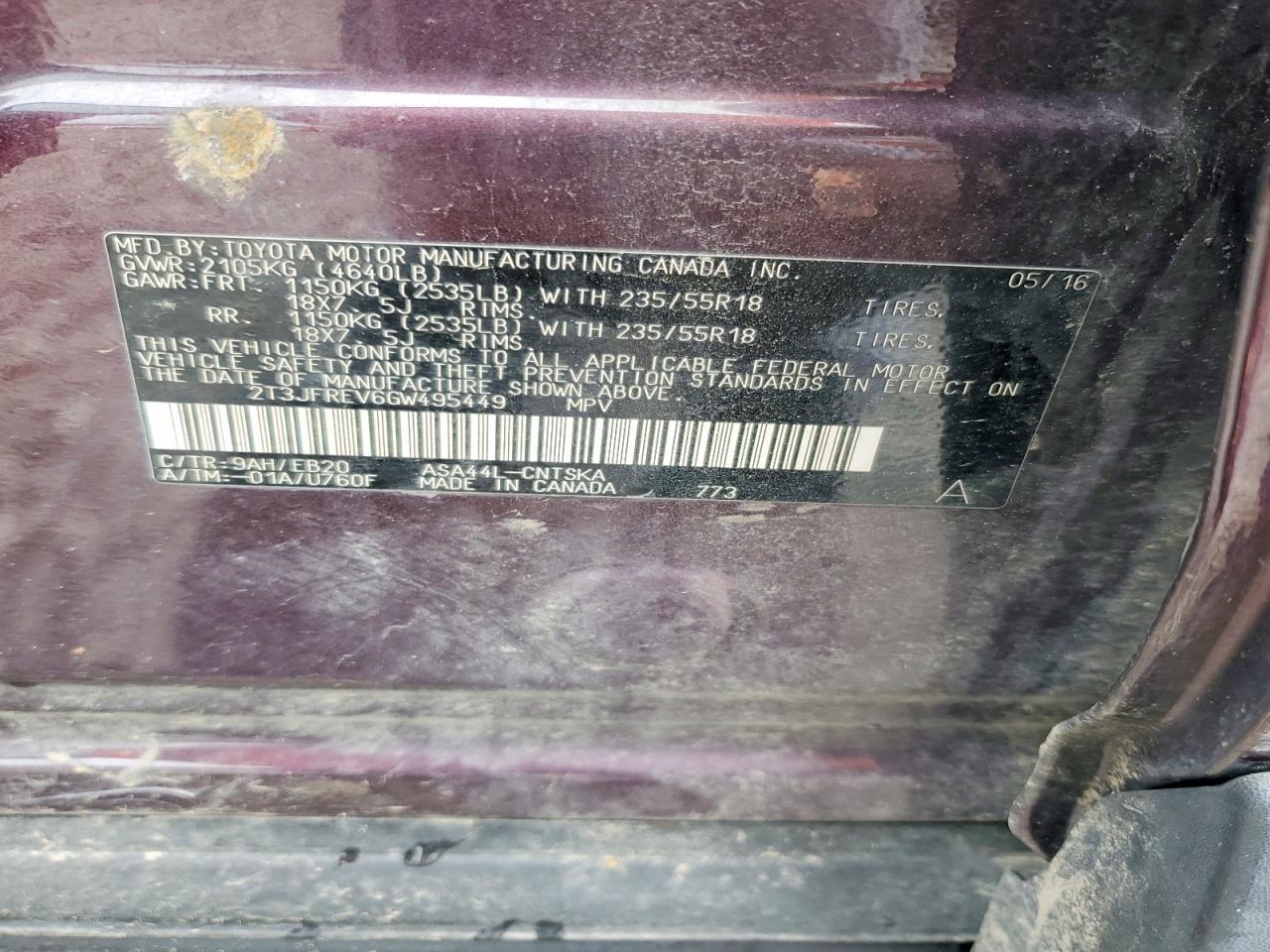 2016 TOYOTA RAV4
