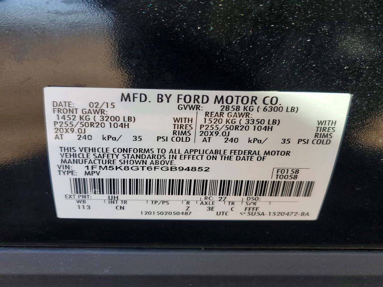 2015 FORD Explorer Sport Trac