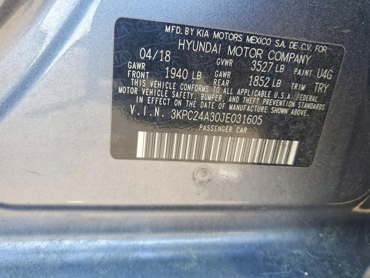 2018 HYUNDAI ACCENT