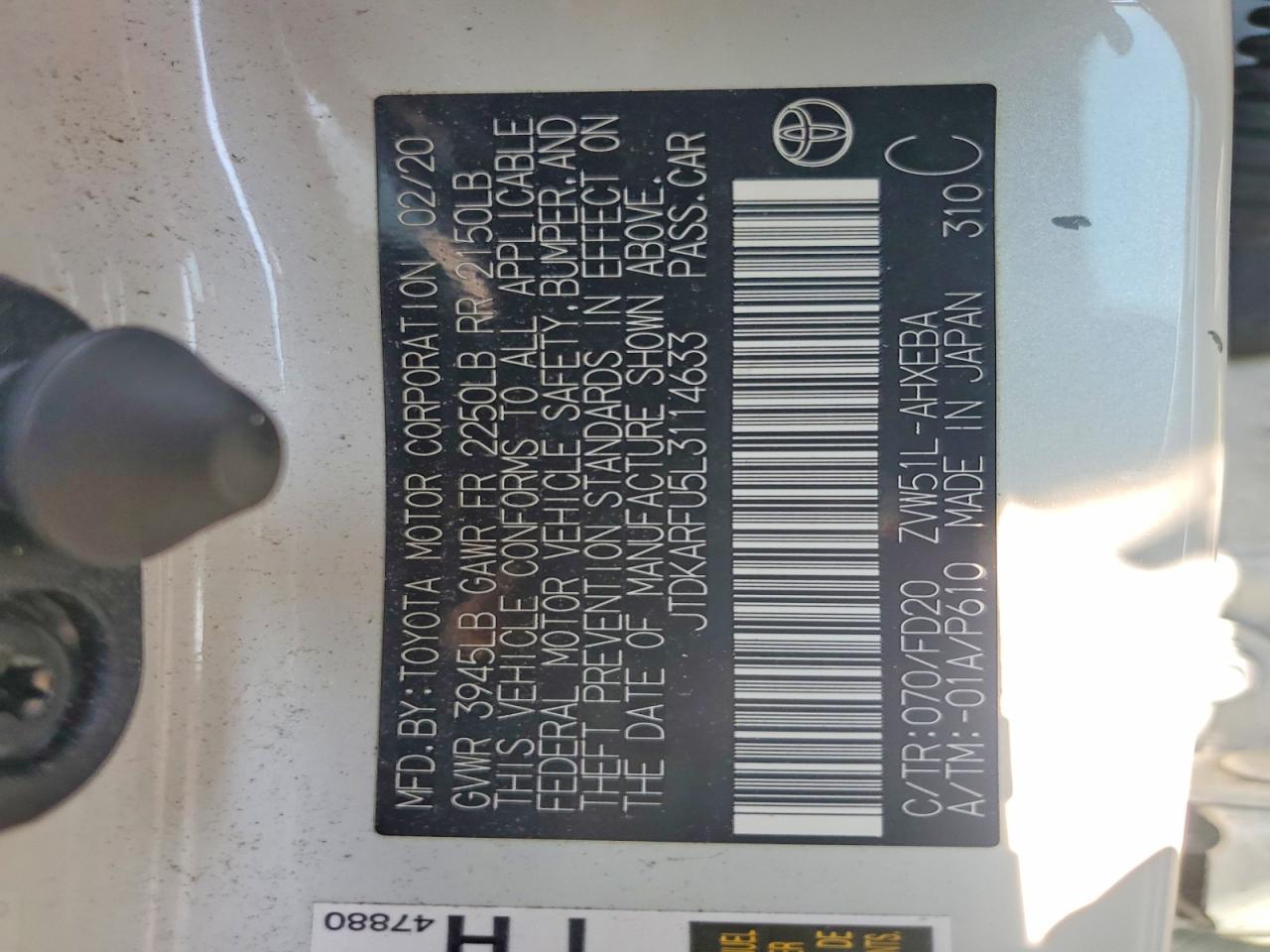 2020 TOYOTA PRIUS
