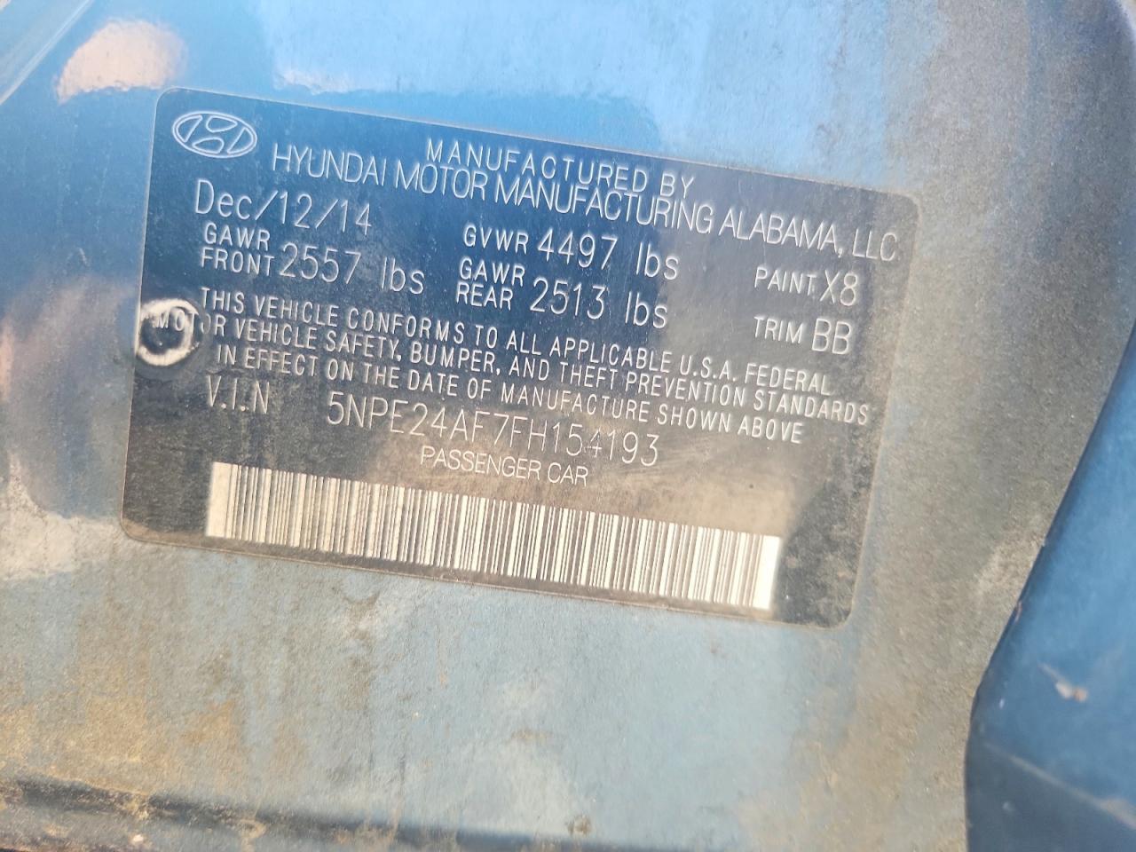 2015 HYUNDAI SONATA