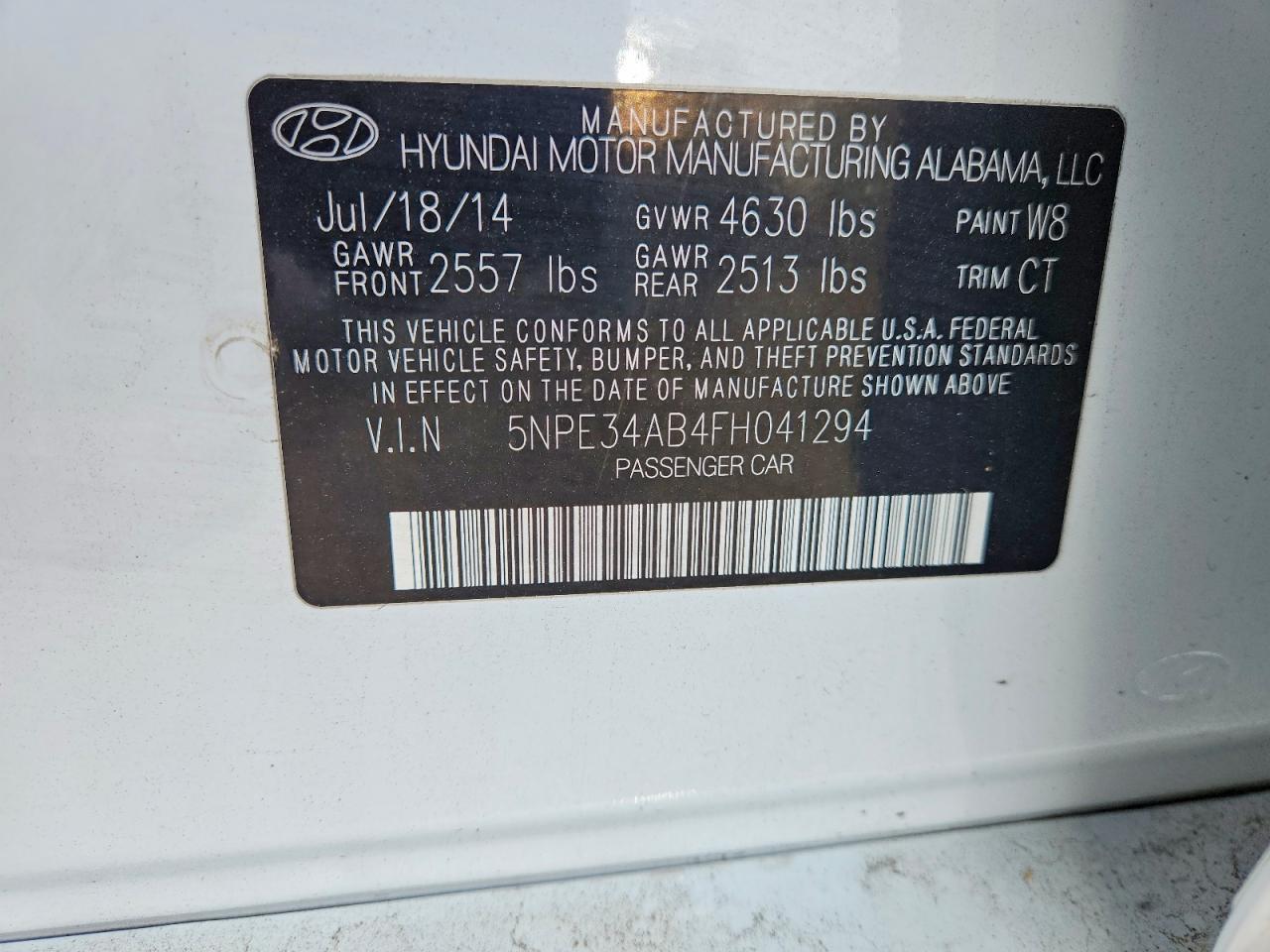 2015 HYUNDAI SONATA