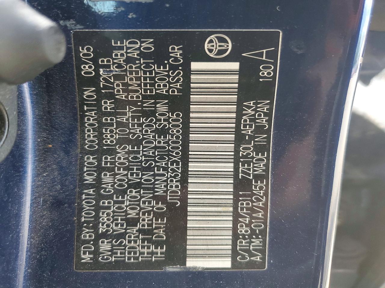 2006 TOYOTA COROLLA