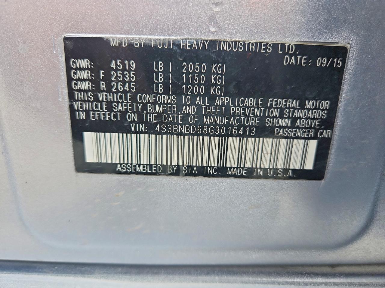 2016 SUBARU Legacy