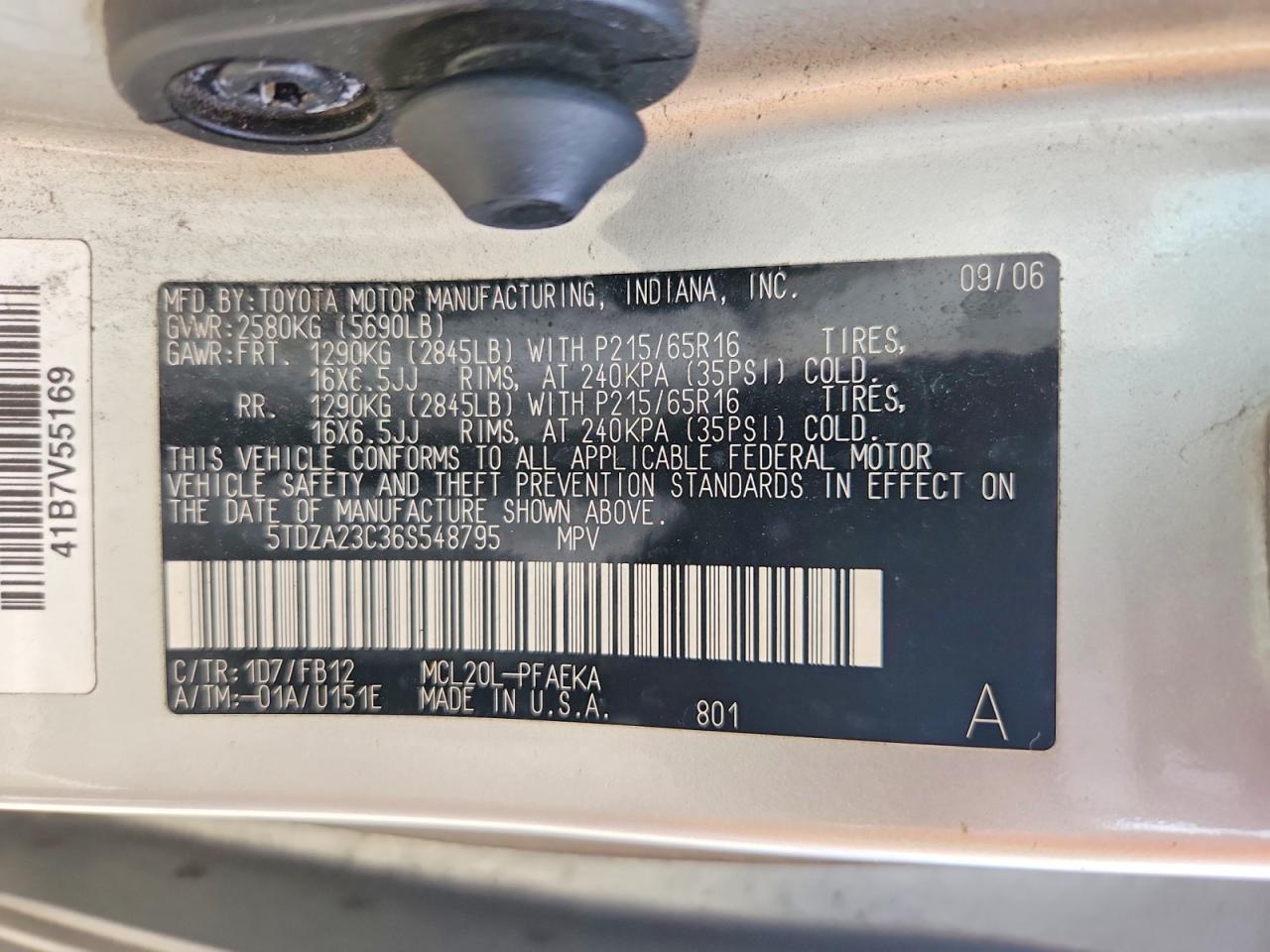2006 TOYOTA SIENNA