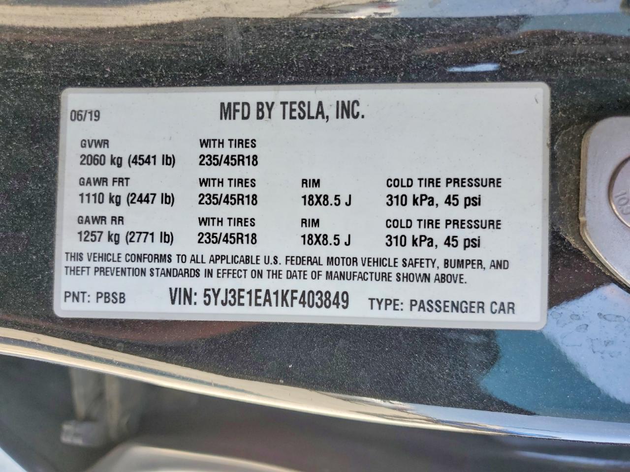 2019 TESLA MODEL 3