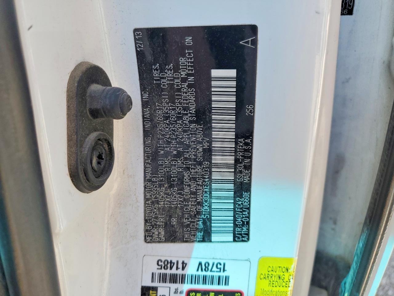 2014 TOYOTA SIENNA