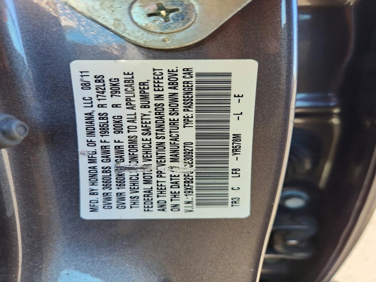 2012 HONDA CIVIC