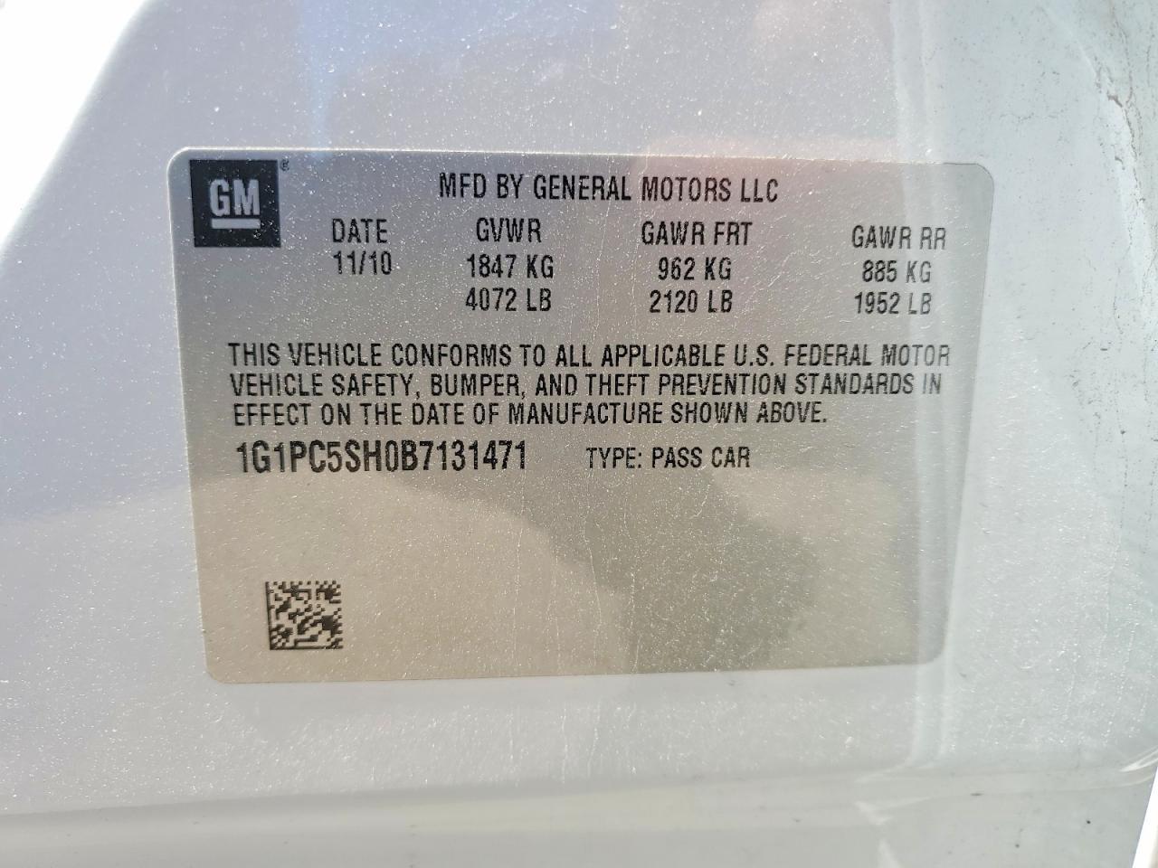 2011 CHEVROLET CRUZE