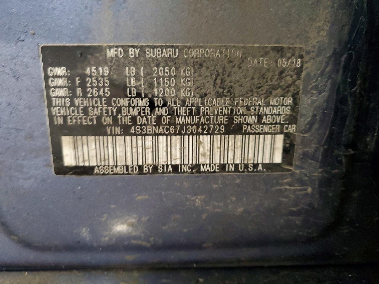 2018 SUBARU Legacy
