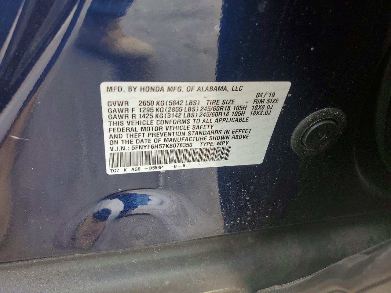 2019 HONDA PILOT