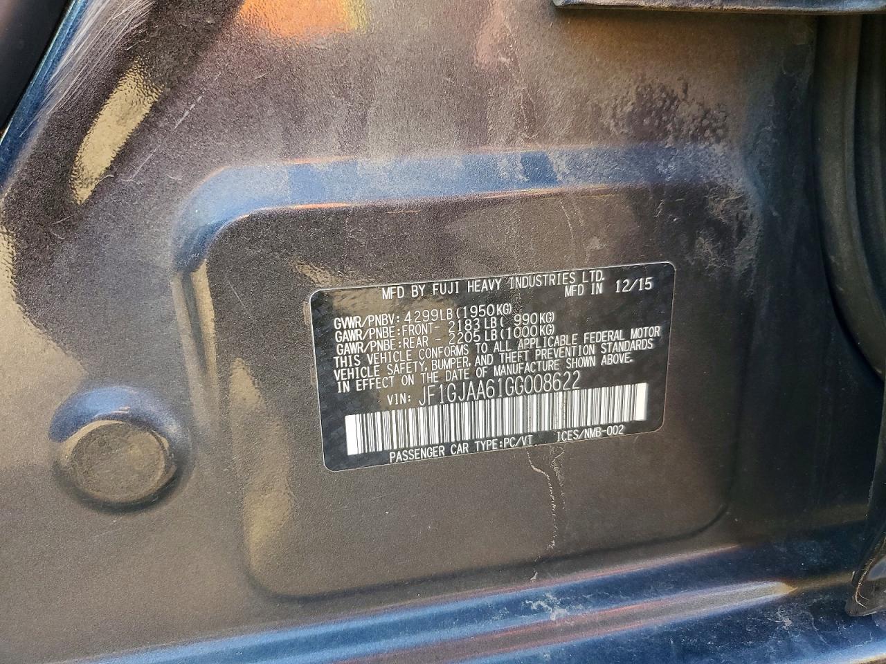 2016 SUBARU IMPREZA