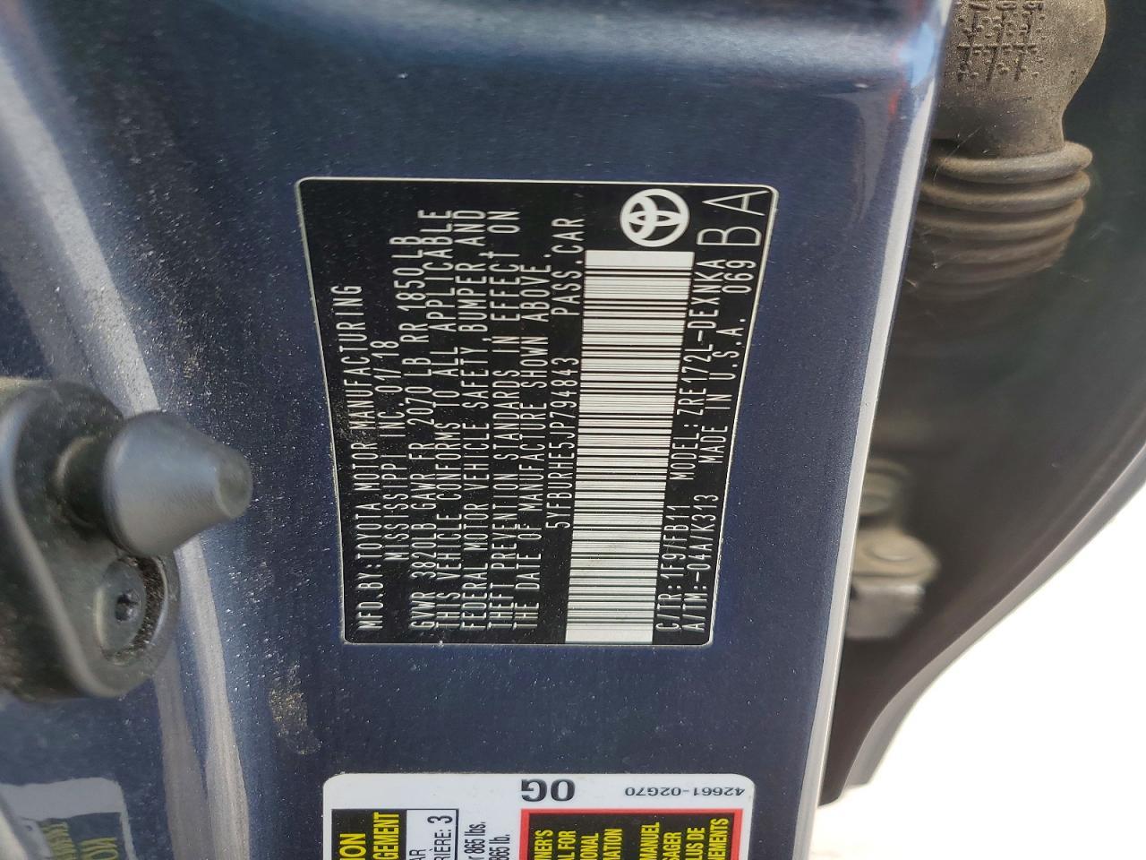 2018 TOYOTA COROLLA