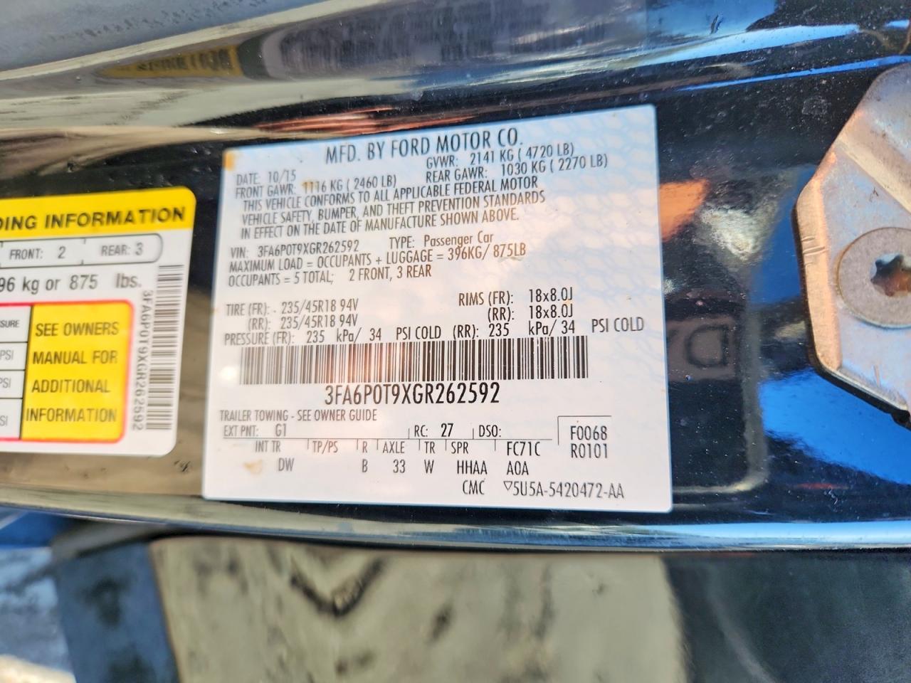 2016 FORD FUSION