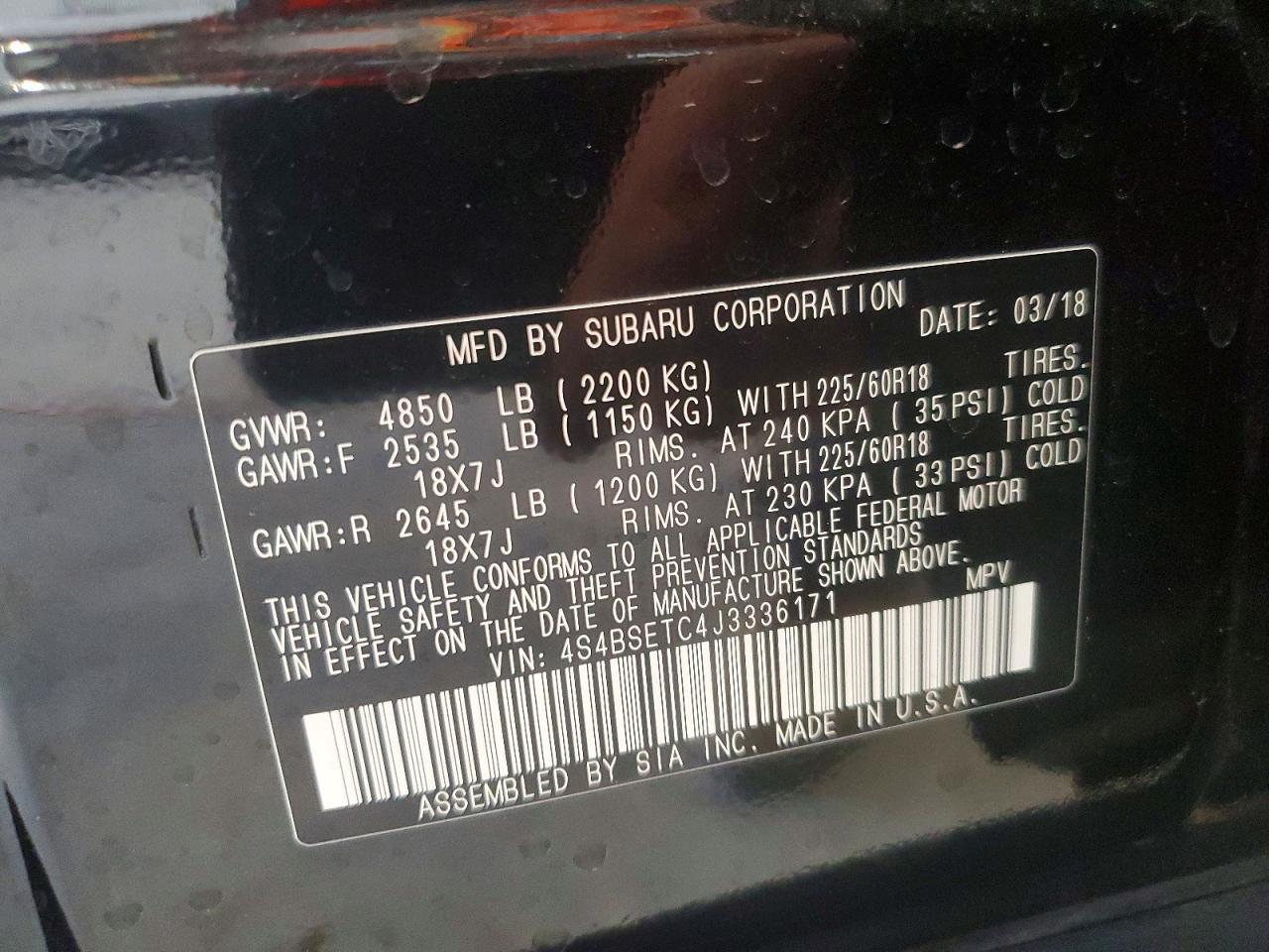 2018 SUBARU Outback