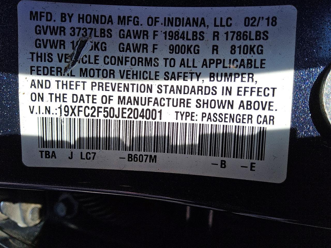 2018 HONDA CIVIC