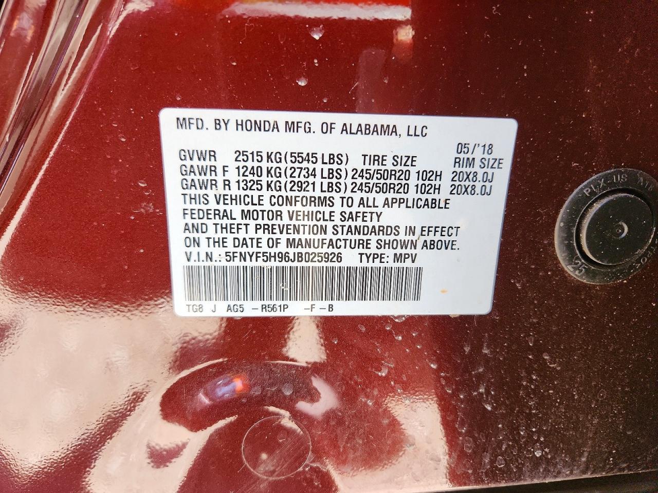2018 HONDA PILOT