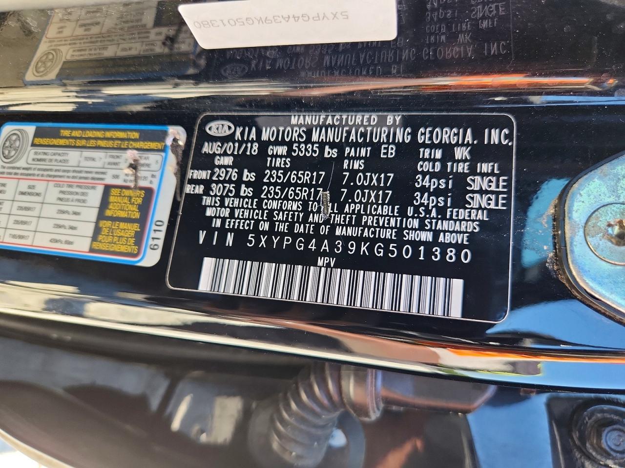 2019 KIA SORENTO