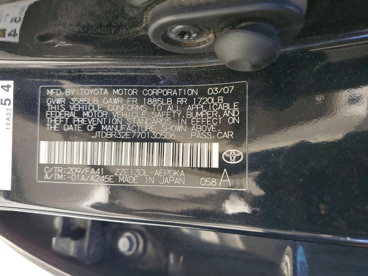 2007 TOYOTA COROLLA