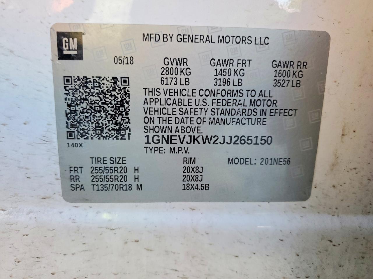 2018 CHEVROLET TRAVERSE
