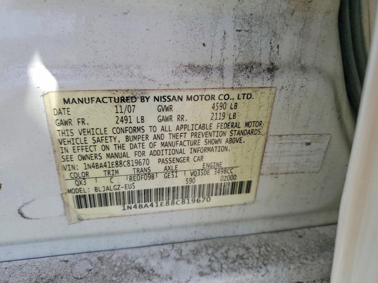2008 NISSAN Maxima