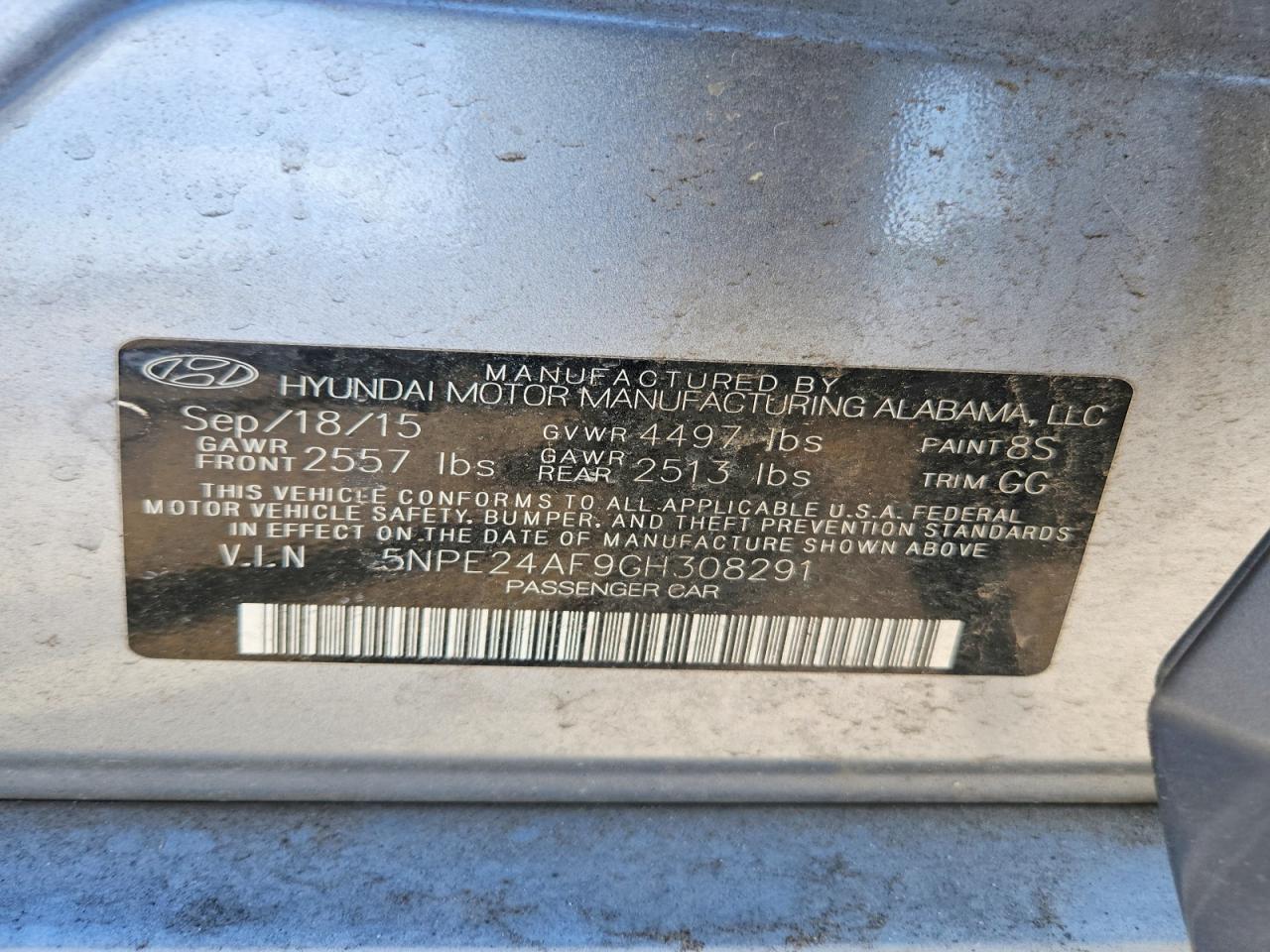 2016 HYUNDAI SONATA