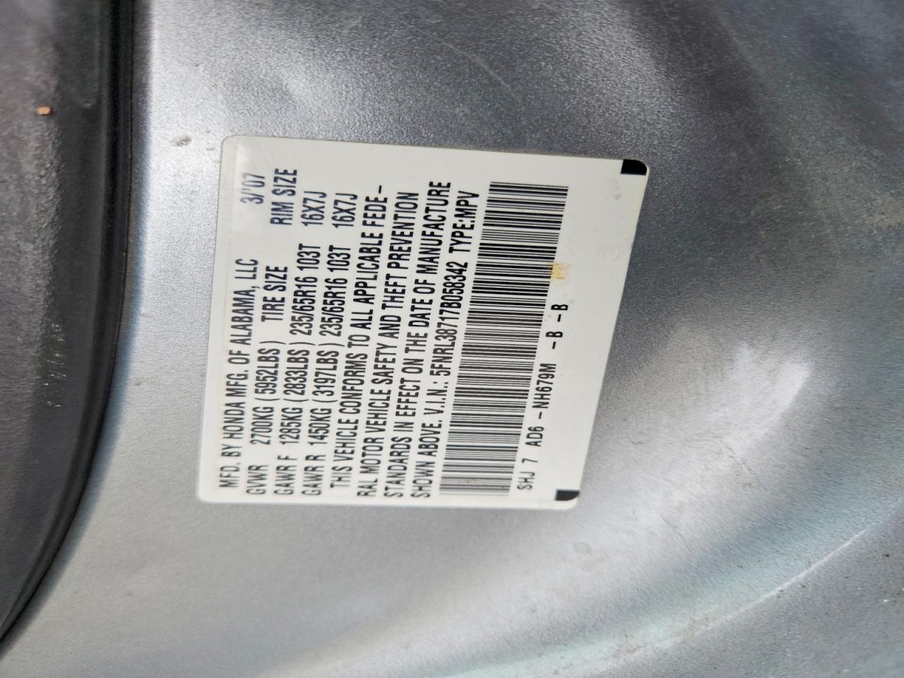 2007 HONDA ODYSSEY