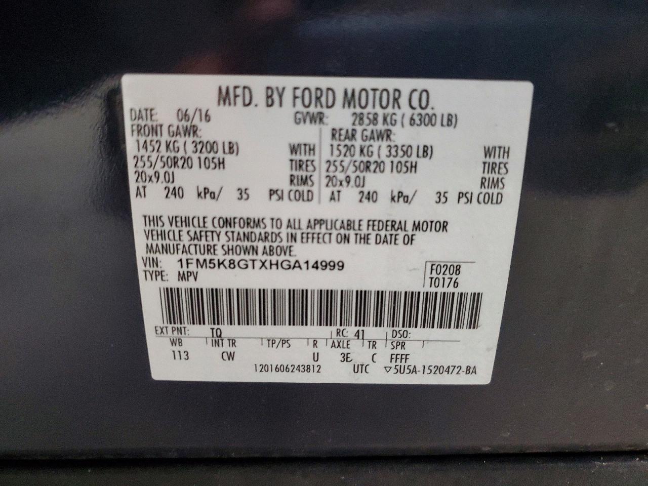 2017 FORD Explorer Sport Trac