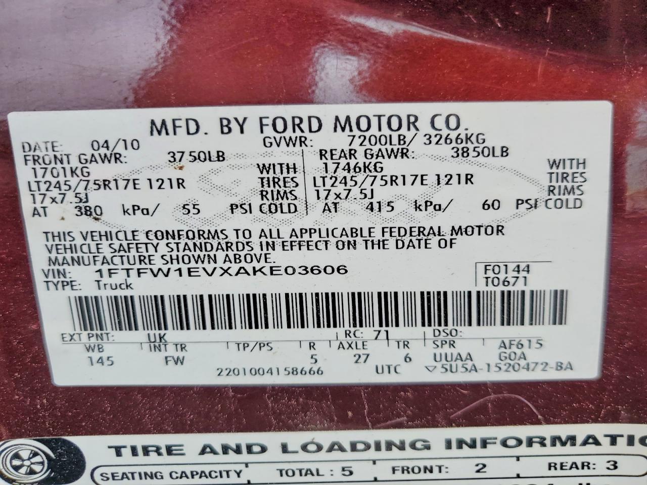 2010 FORD F-150 Lightning