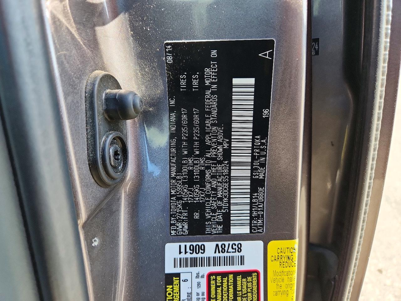 2014 TOYOTA SIENNA