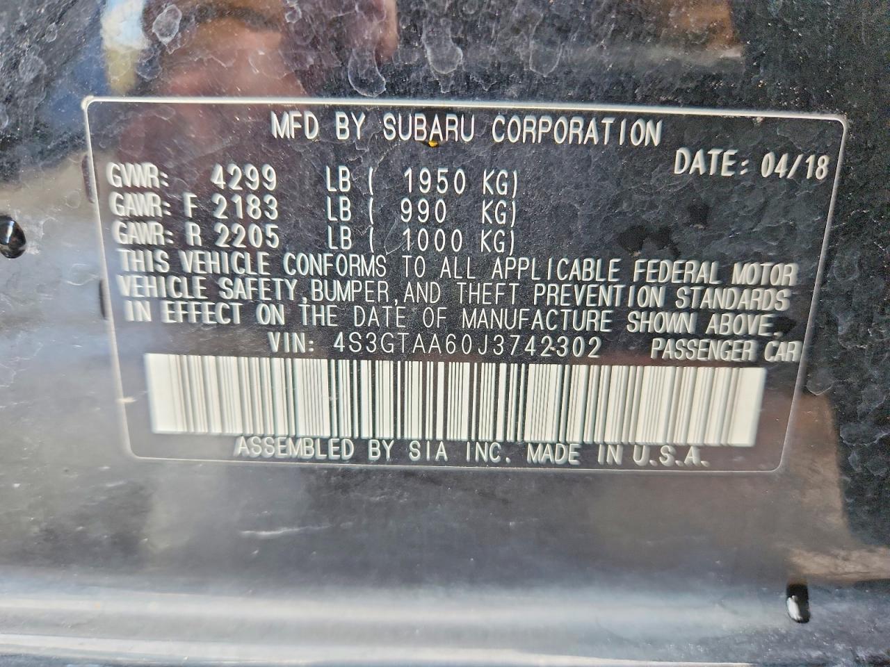 2018 SUBARU IMPREZA