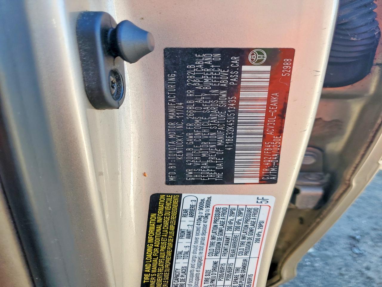 2005 TOYOTA CAMRY
